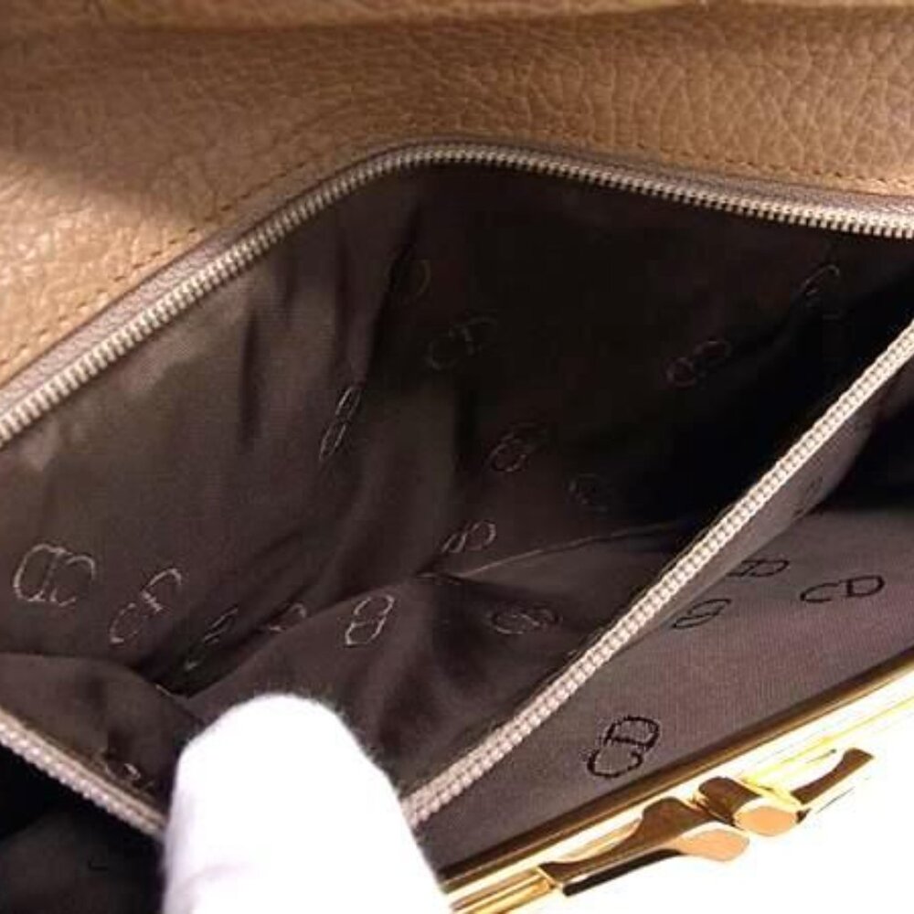 Christian Dior Wallet Honeycomb Pattern Long Wallet Beige Brown Leather - Picture 2 of 6